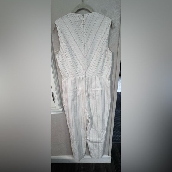 Rebecca Taylor Cream Sheath Jumpsuit V-Neck Sleeveless - Picture 2 of 6